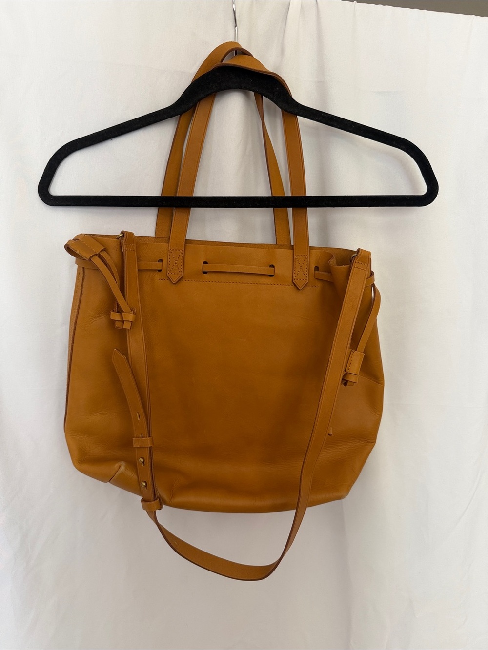 Madewell tote in warm orange brown color
